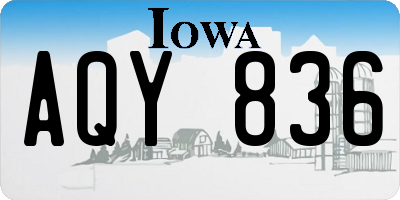 IA license plate AQY836