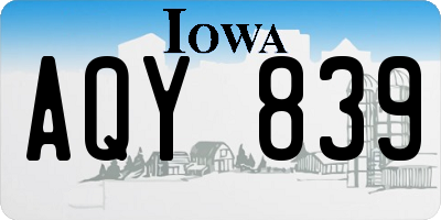 IA license plate AQY839