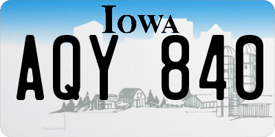 IA license plate AQY840