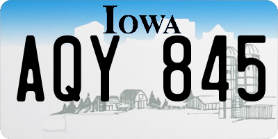 IA license plate AQY845