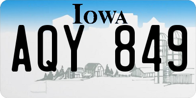 IA license plate AQY849