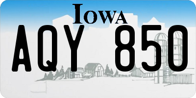 IA license plate AQY850