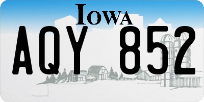 IA license plate AQY852