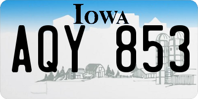 IA license plate AQY853