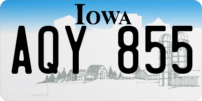 IA license plate AQY855