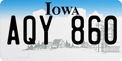 IA license plate AQY860