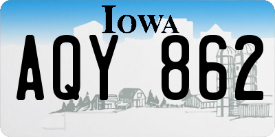 IA license plate AQY862