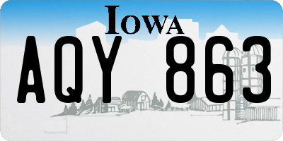 IA license plate AQY863