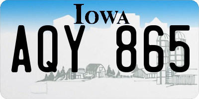 IA license plate AQY865