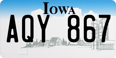 IA license plate AQY867