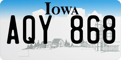 IA license plate AQY868