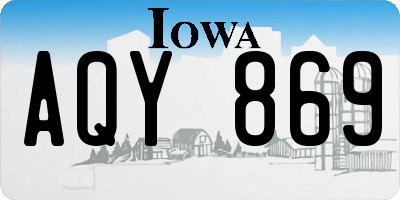 IA license plate AQY869