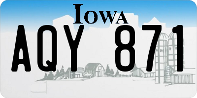 IA license plate AQY871