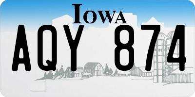 IA license plate AQY874