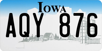 IA license plate AQY876