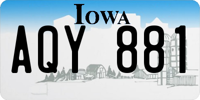 IA license plate AQY881