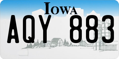 IA license plate AQY883