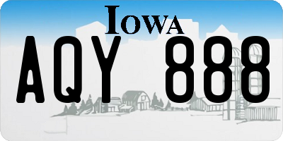 IA license plate AQY888