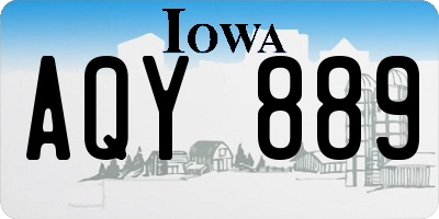 IA license plate AQY889