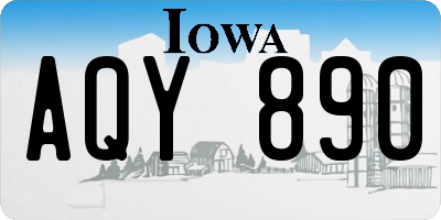 IA license plate AQY890