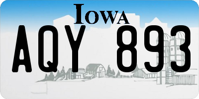 IA license plate AQY893