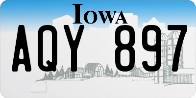 IA license plate AQY897