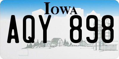 IA license plate AQY898