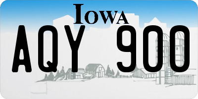 IA license plate AQY900