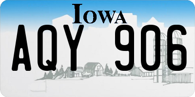 IA license plate AQY906