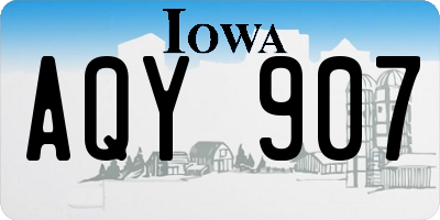 IA license plate AQY907