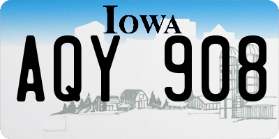 IA license plate AQY908