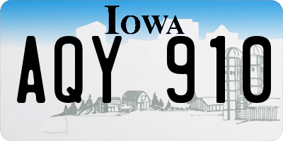 IA license plate AQY910