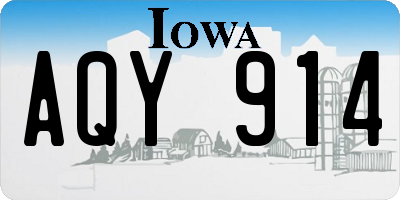 IA license plate AQY914