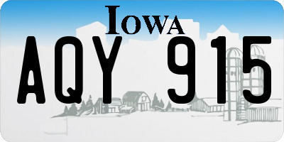 IA license plate AQY915