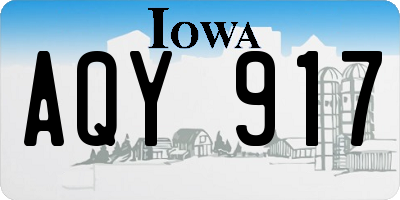 IA license plate AQY917