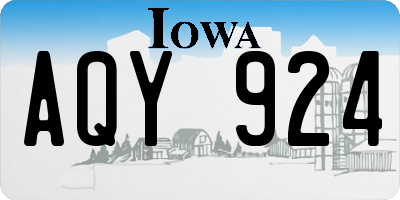 IA license plate AQY924