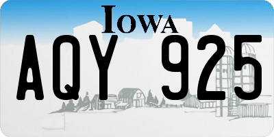 IA license plate AQY925