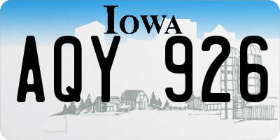 IA license plate AQY926