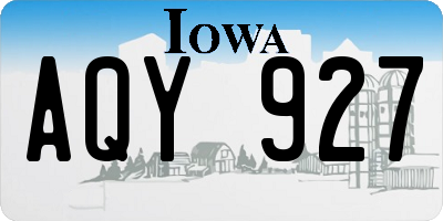 IA license plate AQY927