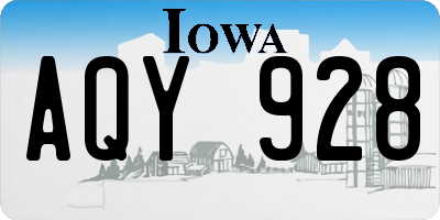 IA license plate AQY928