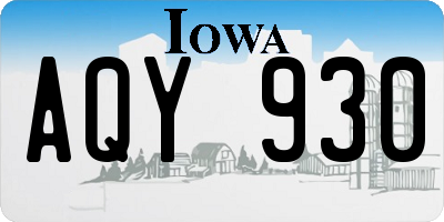 IA license plate AQY930