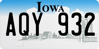 IA license plate AQY932