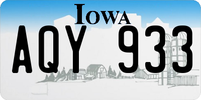 IA license plate AQY933