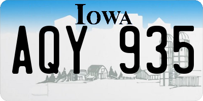 IA license plate AQY935