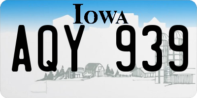 IA license plate AQY939