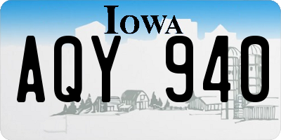 IA license plate AQY940