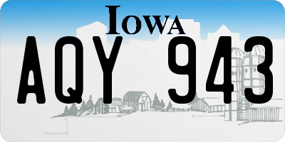 IA license plate AQY943