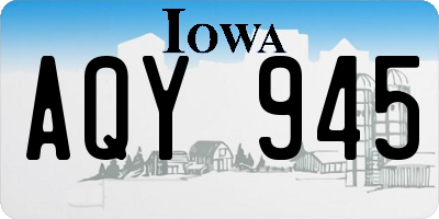 IA license plate AQY945