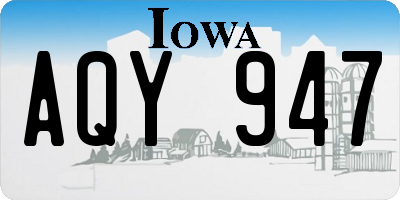 IA license plate AQY947