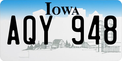 IA license plate AQY948